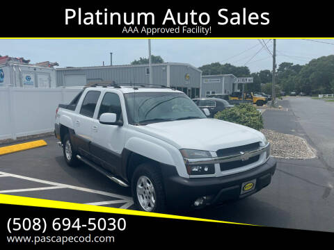 2004 Chevrolet Avalanche for sale at Platinum Auto Sales in South Yarmouth MA