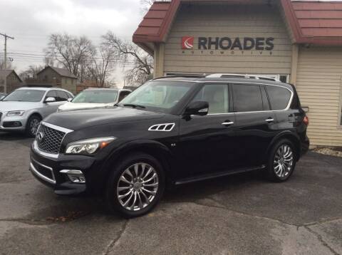 2015 Infiniti QX80 for sale at Rhoades Automotive Inc. in Columbia City IN