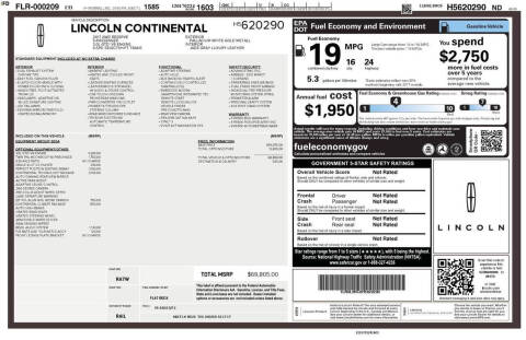 2017 Lincoln Continental Reserve