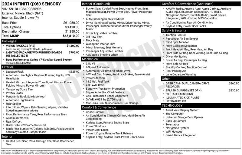 2024 Infiniti QX60 Sensory