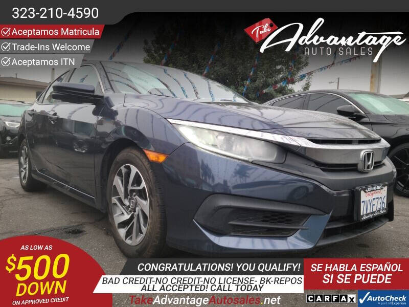 2017 Honda Civic for sale at ADVANTAGE AUTO SALES INC in Bell CA