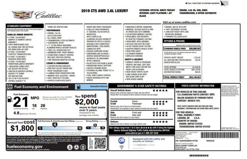 2019 Cadillac CTS 3.6L Luxury