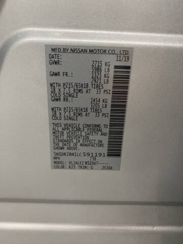 2020 Nissan Pathfinder SV