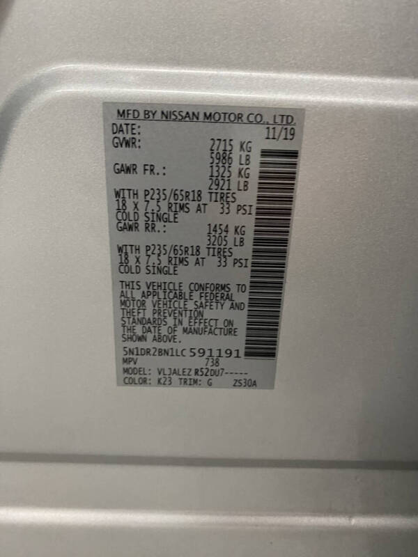 2020 Nissan Pathfinder SV