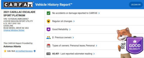 2021 Cadillac Escalade Sport Platinum