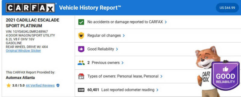 2021 Cadillac Escalade Sport Platinum