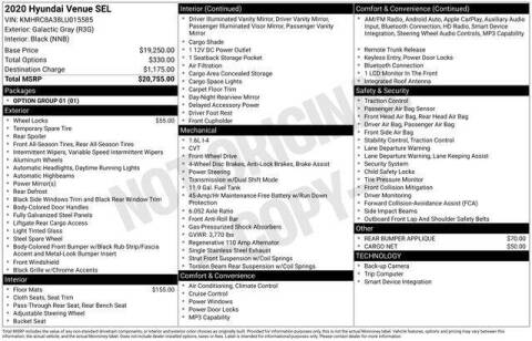 2020 Hyundai Venue SEL