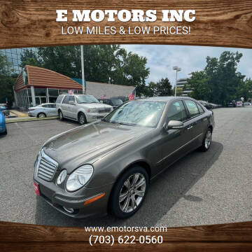 2009 Mercedes-Benz E-Class for sale at E Motors INC in Vienna VA
