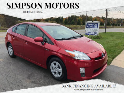 2011 Toyota Prius for sale at SIMPSON MOTORS in Youngstown OH