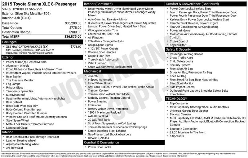 2015 Toyota Sienna
