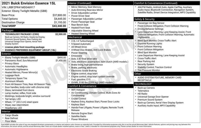2021 Buick Envision Essence