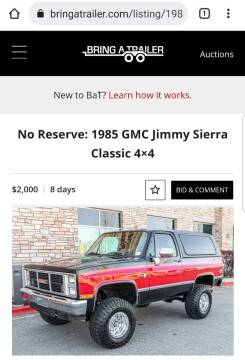 1985 GMC Jimmy for sale at BB Wholesale Auto in Fruitland ID