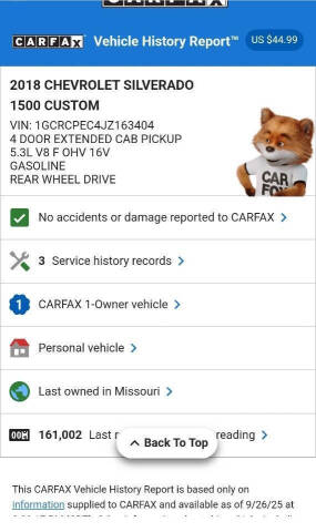 2018 Chevrolet Silverado 1500 Custom