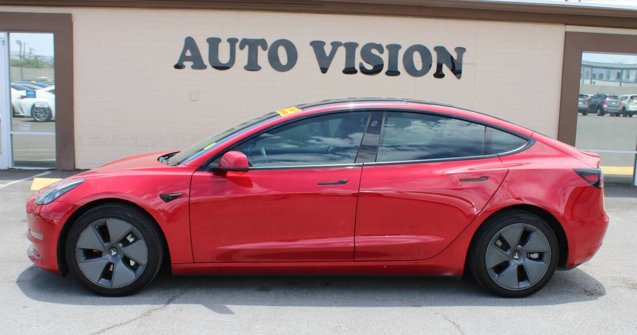 Red 2022 Tesla Model 3 Long Range AWD Long Range 4dr Sedan 1