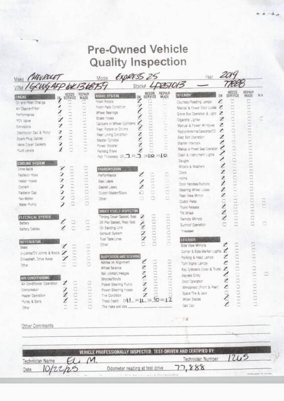 2019 Chevrolet Express 2500