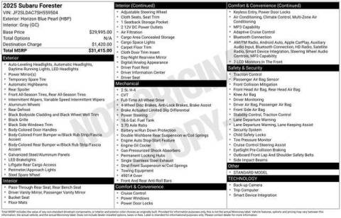 2025 Subaru Forester