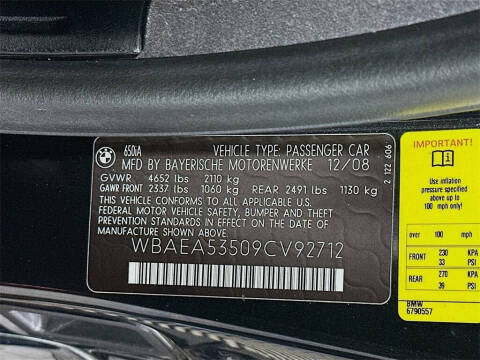 2009 BMW 6 Series 650i