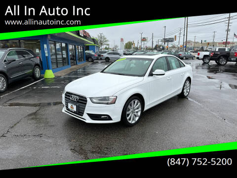 2013 Audi A4 for sale at All In Auto Inc in Palatine IL
