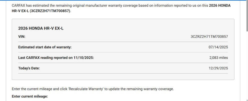 2026 Honda HR-V EX-L
