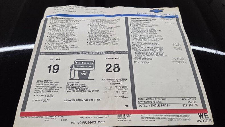 1999 Chevrolet Camaro