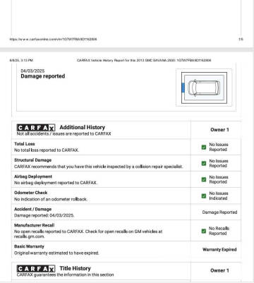 2013 GMC Savana 2500