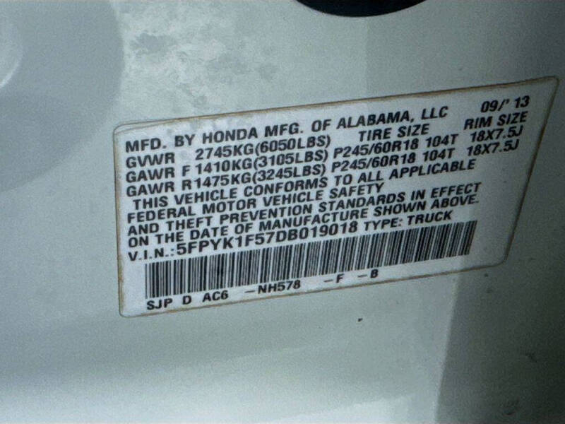 2013 Honda Ridgeline RTL