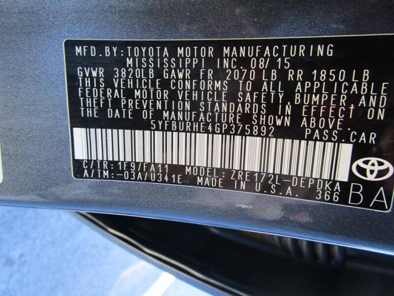 2016 Toyota Corolla L