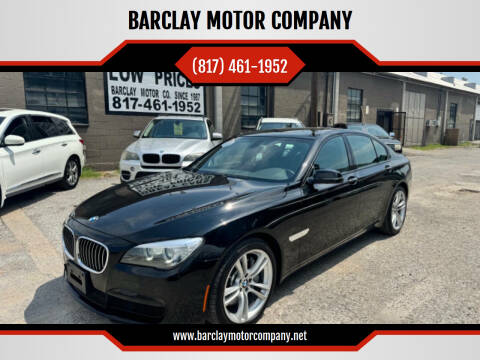 2013 BMW 7 Series for sale at BARCLAY MOTOR COMPANY in Arlington TX