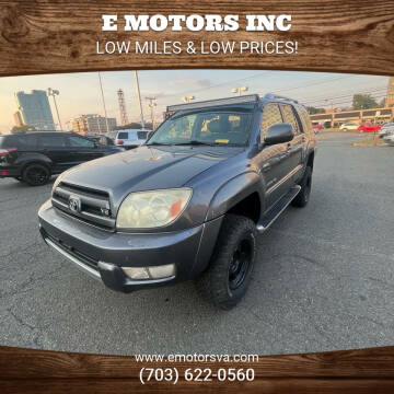 2003 Toyota 4Runner for sale at E Motors INC in Vienna VA