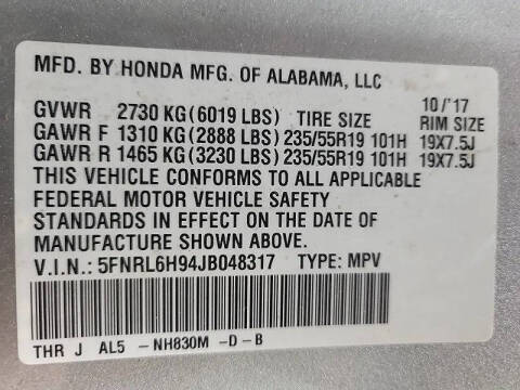 2018 Honda Odyssey Elite