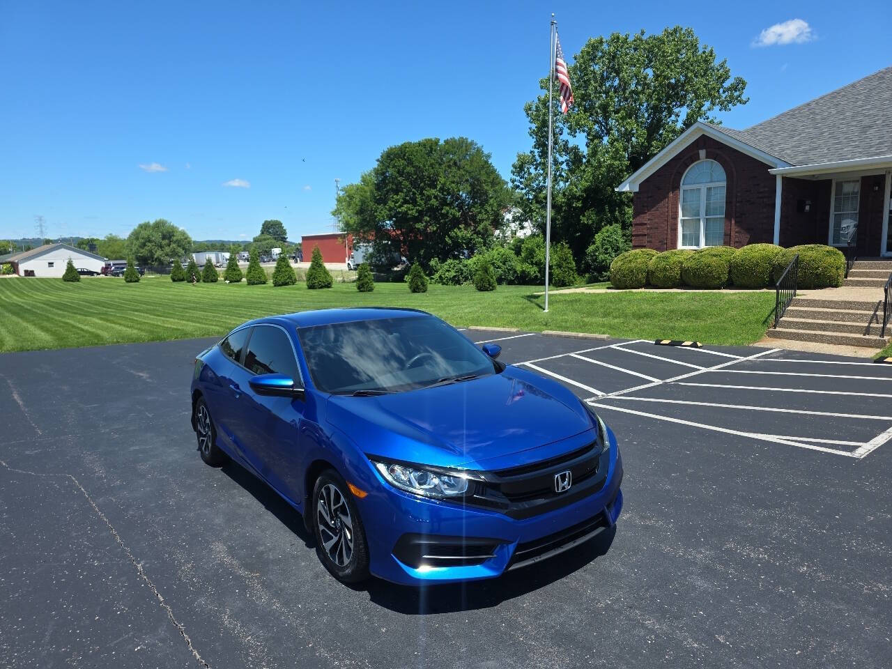 Blue 2017 Honda Civic LX LX 2dr Coupe CVT 1
