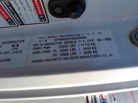 2016 Hino Conventional Cab