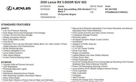 2020 Lexus RX 350