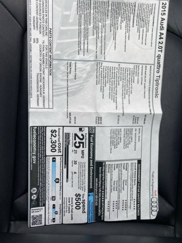 2015 Audi A4 2.0T quattro Premium Plus