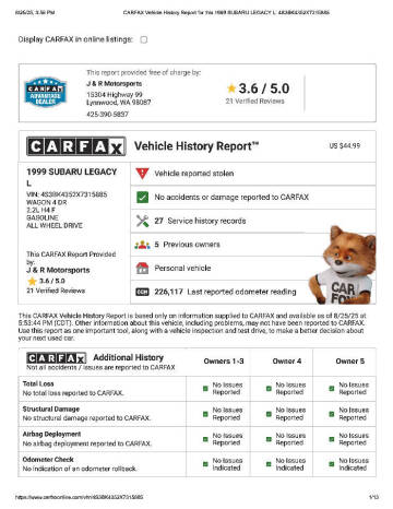 1999 Subaru Legacy L