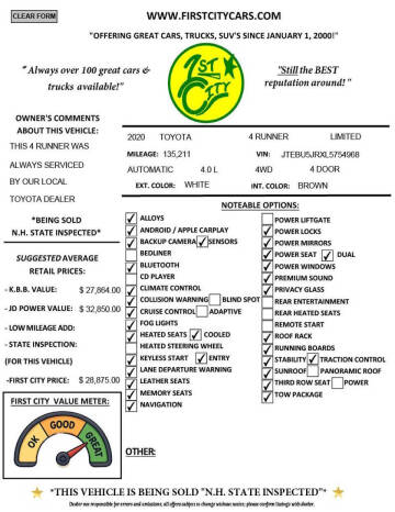 2020 Toyota 4Runner Limited