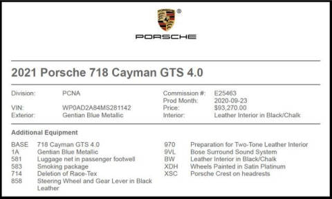 2021 Porsche 718 Cayman for sale at RAC Performance in Carrollton TX