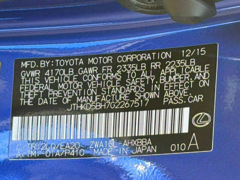 2016 Lexus CT 200h