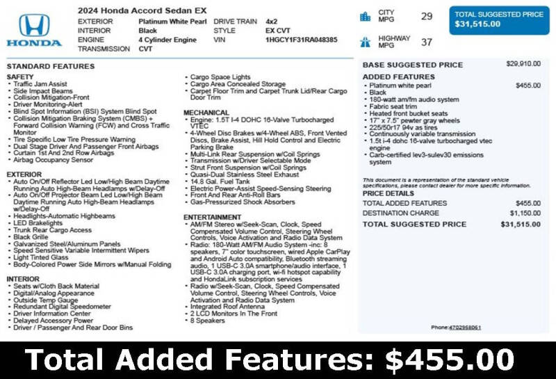 2024 Honda Accord EX