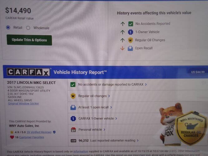 2017 Lincoln MKC Select