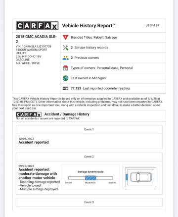 2018 GMC Acadia SLE-2