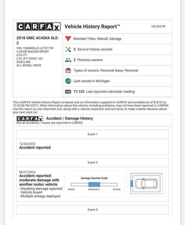 2018 GMC Acadia SLE-2