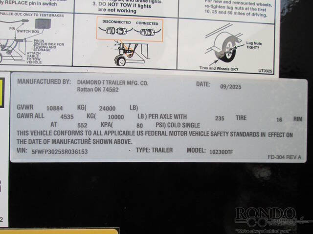 2025 Diamond T Gooseneck 10230DTF240