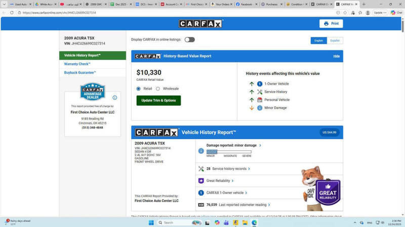 2009 Acura TSX w/Tech