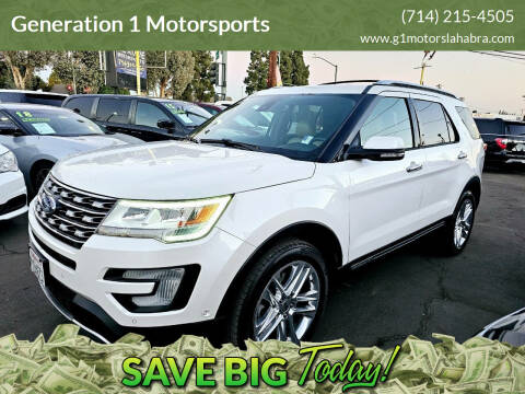 2017 Ford Explorer for sale at Generation 1 Motorsports in Whittier CA