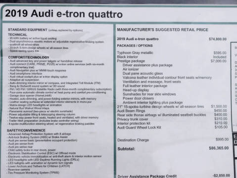 2019 Audi e-tron quattro Prestige