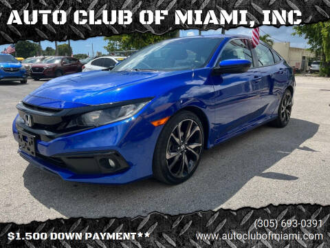 2019 Honda Civic for sale at AUTO CLUB OF MIAMI, INC in Miami FL