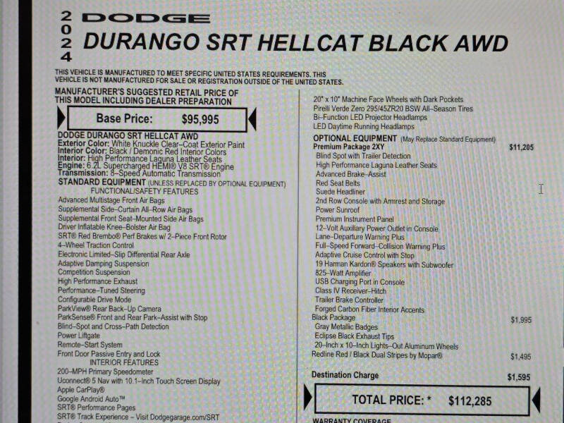 2024 Dodge Durango SRT Hellcat Premium