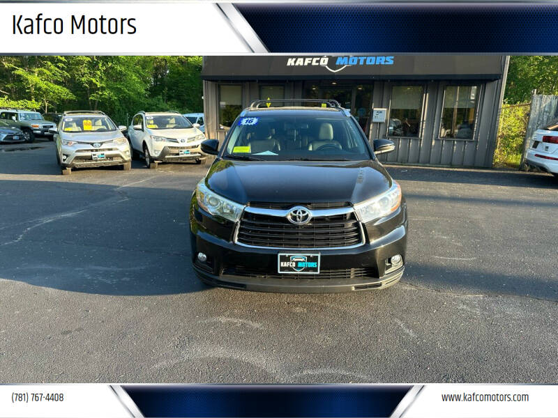 2016 Toyota Highlander for sale at Kafco Motors in Holbrook MA