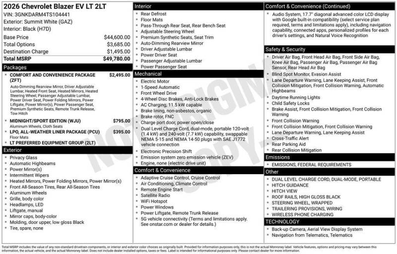 2026 Chevrolet Blazer EV LT
